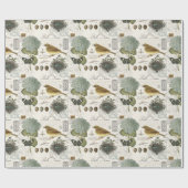 moderne vogel en nest cadeaupapier (Vlak)