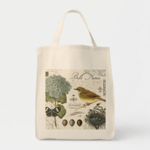 moderne vogel en nest tote bag