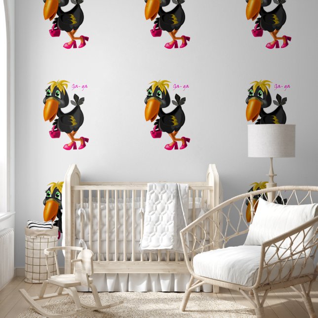 Moderne Vogel Grappig Behang (Kinderen)
