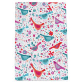 Moderne Vogel Waterverf Medium Cadeauzakje (Voorkant)