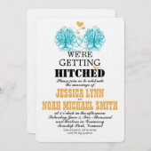 moderne vogelgriep - bruiloft kaart (Voorkant / Achterkant)