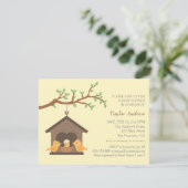 Moderne Vogelhuis Nest Vogel Lente Baby Shower Kaart (Staand voorkant)