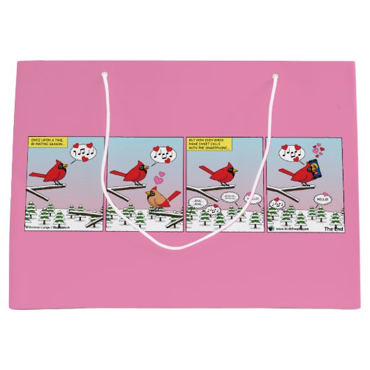 Moderne vogelparing roept Comic Groot Cadeauzakje (Voorkant)