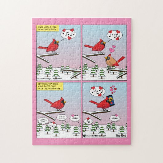 Moderne vogelparing roept Comic Legpuzzel (Verticaal)