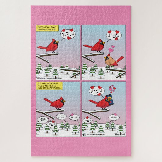 Moderne vogelparing roept Comic Legpuzzel (Verticaal)
