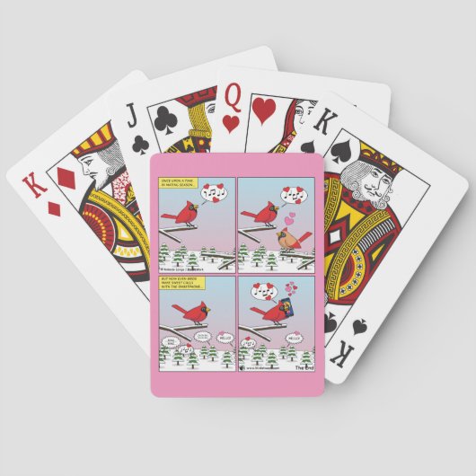 Moderne vogelparing roept Comic Pokerkaarten (Achterkant)