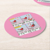 Moderne vogelparing roept Comic Ronde Kartonnen Onderzetter (Gebogen)