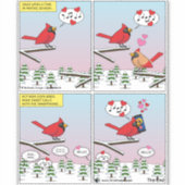 Moderne vogelparing roept Comic Sticker (Voorkant)