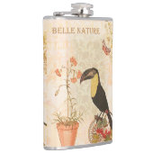 Moderne vogelroze vlinder heupfles (Rechts)