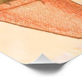 Moderne vogelroze vlinder perfect poster (Hoek)