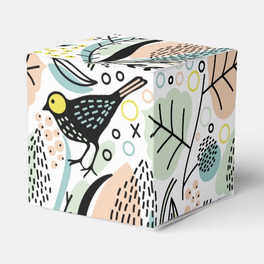 Moderne vogels gepersonaliseerd bedankdoosjes (Achterkant)