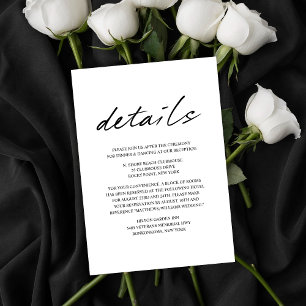 Moderne Vogels van een Veer Bruiloft Details Informatiekaartje