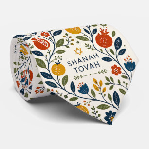 Moderne Volkskunst Shana Tovah Botanisch Stropdas