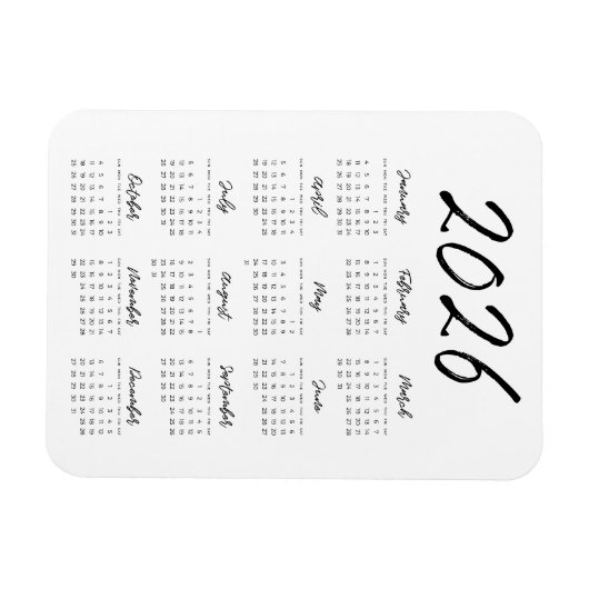 Moderne volledige jaarkalender 2023 magneet (Horizontaal)