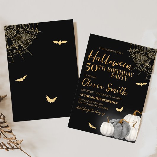 Moderne volwassen pompoen Halloween verjaardagsfee Kaart