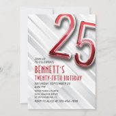 Moderne Volwassene 25e Verjaardag Uitnodiging (Voorkant)