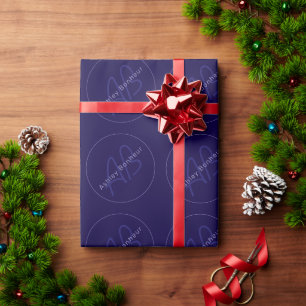 Moderne voor- en achternaam met monogram cadeaupapier