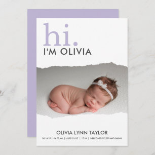 Moderne votre Faire-part de naissance de papier dé