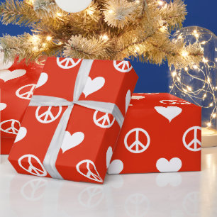 Moderne Vrede & Liefde Symbolen Minimalistische Ro Cadeaupapier