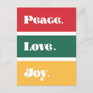 Moderne Vrede Liefde Vreugde Kerstmis Briefkaart