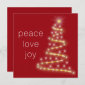 Moderne vrede Liefde Vreugde Rood Goud Feestdagenkaart (Voorkant / Achterkant)
