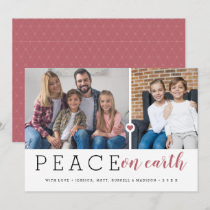 Moderne vrede op aarde 2 foto feestdagenkaart