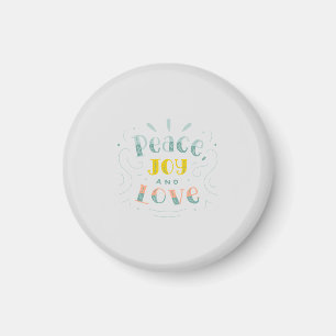 Moderne Vrede Vreugde en Liefde Typografie Magneet
