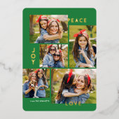 Moderne Vrede Vreugde Liefde Aangepaste Kleur Coll Folie Feestdagenkaart (Voorkant)