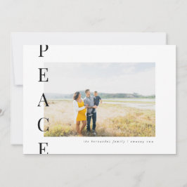 Moderne Vredes Minimalistische Vakantie Fotokaart Feestdagenkaart