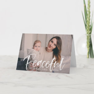 Moderne Vreedzame Script Navy Foto Feestdagen Kaart