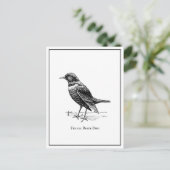 Moderne Vreemde Fun Zwart Vogel  Briefkaart (Staand voorkant)