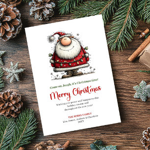 Moderne Vreemde Kerstman Festivale Kerstgroet Feestdagenkaart