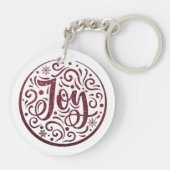 Moderne Vreugde Kerstmis Ronde Mandela Sleutelhanger (Achterkant)