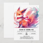 Moderne vreugdevolle Fox verjaardag Kaart (Voorkant / Achterkant)