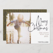 Moderne vreugdevolle kerstkaart (Voorkant / Achterkant)