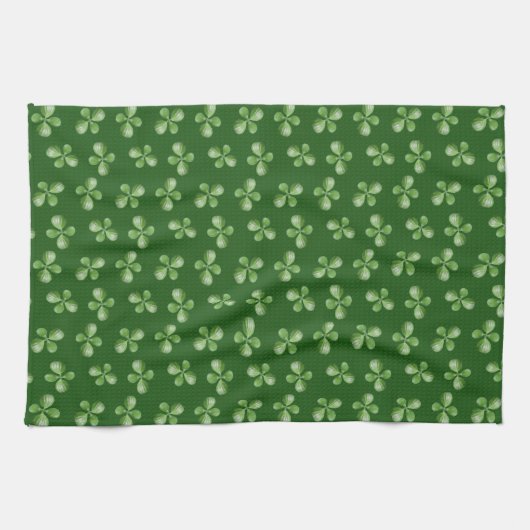 Moderne vriendelijke groene succesrijke bladeren o theedoek (Horizontaal)