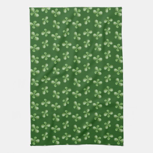 Moderne vriendelijke groene succesrijke bladeren o theedoek (Verticaal)