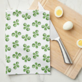 Moderne vriendelijke groene, succesvolle bladeren  theedoek (Quarter Fold)