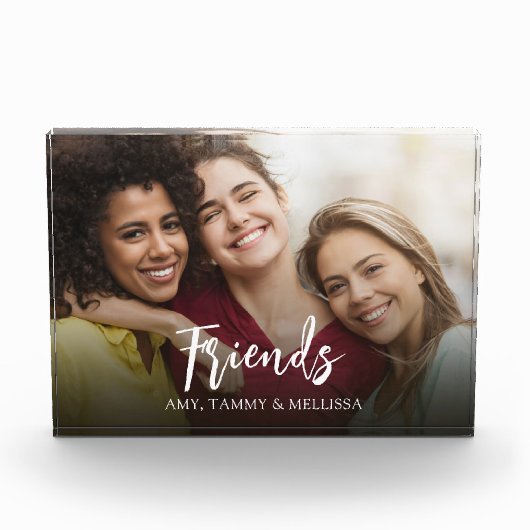 Moderne vrienden op maat gepersonaliseerd fotoblokken (Voorkant)