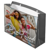 Moderne Vriendschap Foto Gift Groot Cadeauzakje (Achterkant Gekanteld)