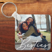 Moderne Vriendschap Foto Gift Sleutelhanger (Voorkant)