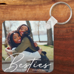 Moderne Vriendschap Foto Gift Sleutelhanger