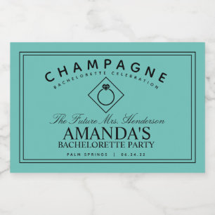 Moderne vrijgezellenfeest mini mousserende wijn la sparkling wijnetiket