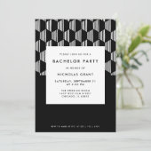 Moderne vrijgezellenfeest Minimal zwart-wit Kaart (Staand voorkant)