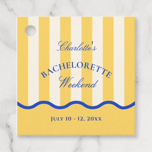 Moderne vrijgezellenfeestje in de zomer bedankjes labels (Voorkant)