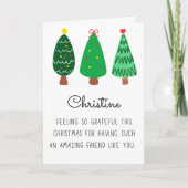 Moderne vrolijk kerstfeest vriend naam gevouwen feestdagen kaart (Voorkant)