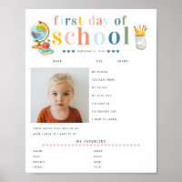 Moderne vrolijke belettering | 1e schooldag