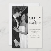 Moderne vrolijke en getrouwde Pas getrouwd Foto Ke Feestdagenkaart (Voorkant)