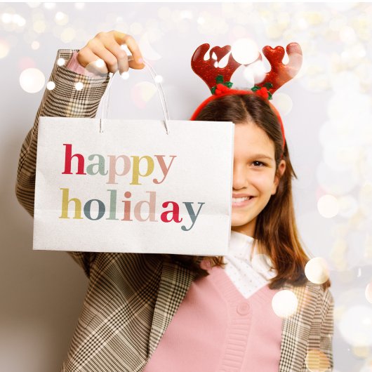 Moderne vrolijke feestdag groot cadeauzakje