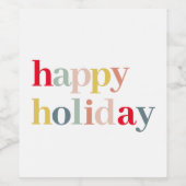 Moderne vrolijke feestdag wijn etiket (Enkel label)